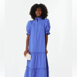 Tuckernuck Azure Selena Puff Sleeve Maxi Dress EUC